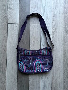 LeSportsac Purple Paisley Crossbody Shoulder Bag
